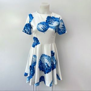 Everyday Floral Print Dress Blue White Small